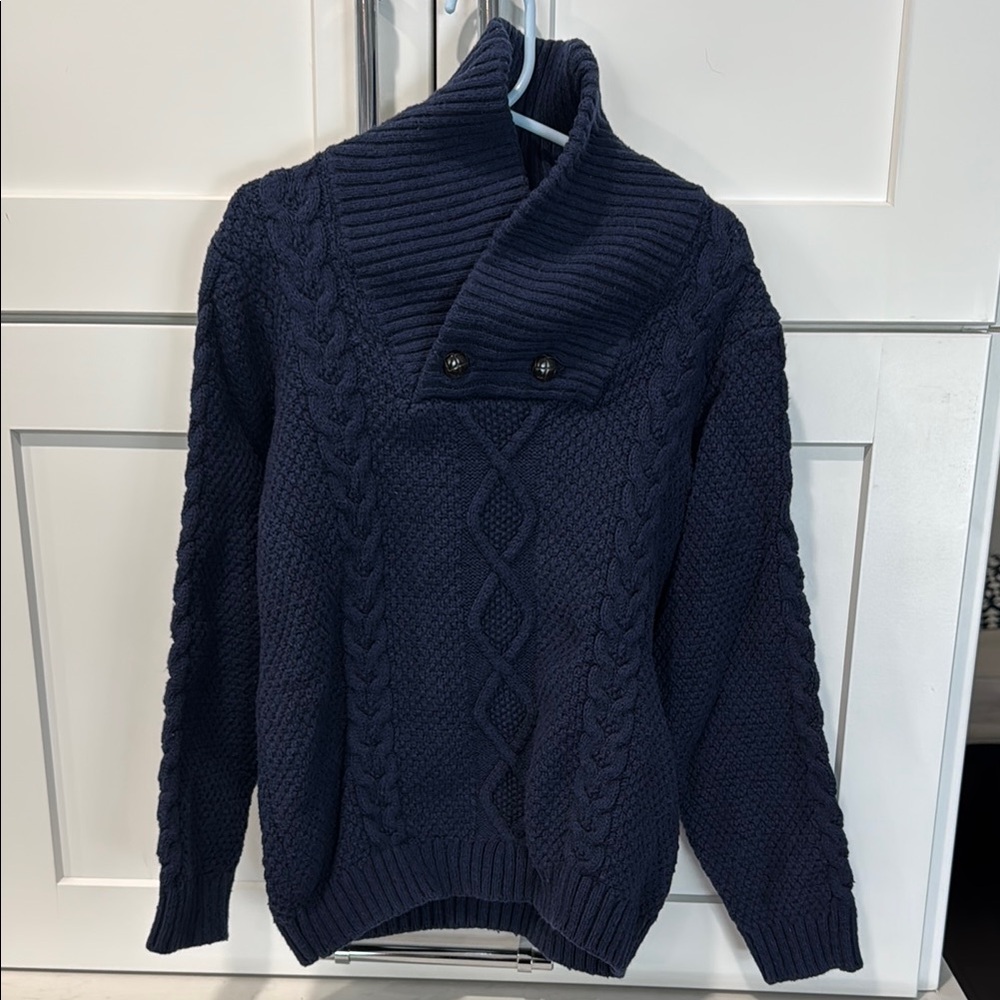 Janie and Jack Dark Blue Shawl Neck Sweater